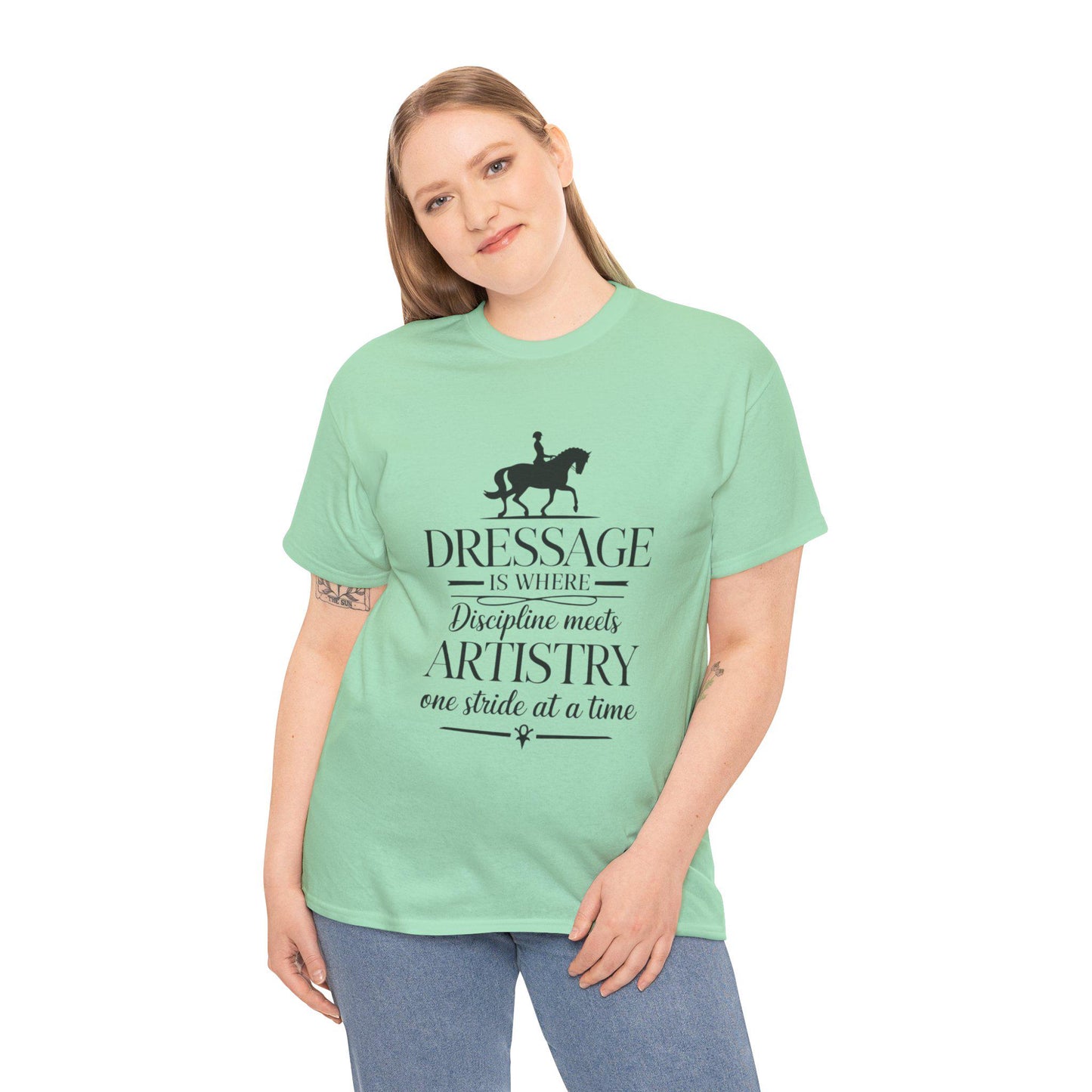 Dressage Artistry Tee, equestrian, English riding, eventing, horse gift, trainer gift, wife gift, horseback, barn, woman’s tee