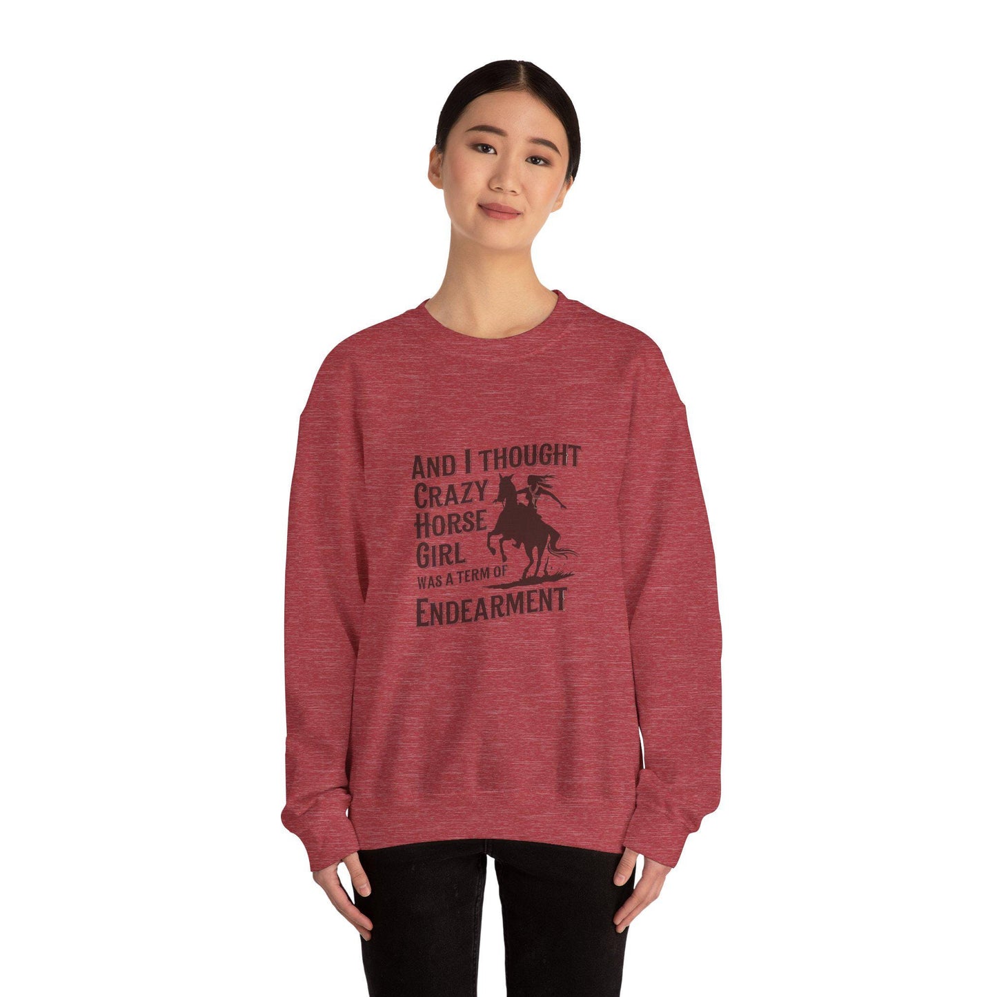Crazy Horse Girl Sweatshirt, equestrian, dressage, eventing, jumping, hunter, western, ranch, barn, trainer gift