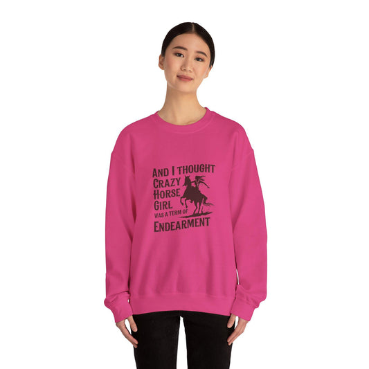 Crazy Horse Girl Sweatshirt, equestrian, dressage, eventing, jumping, hunter, western, ranch, barn, trainer gift
