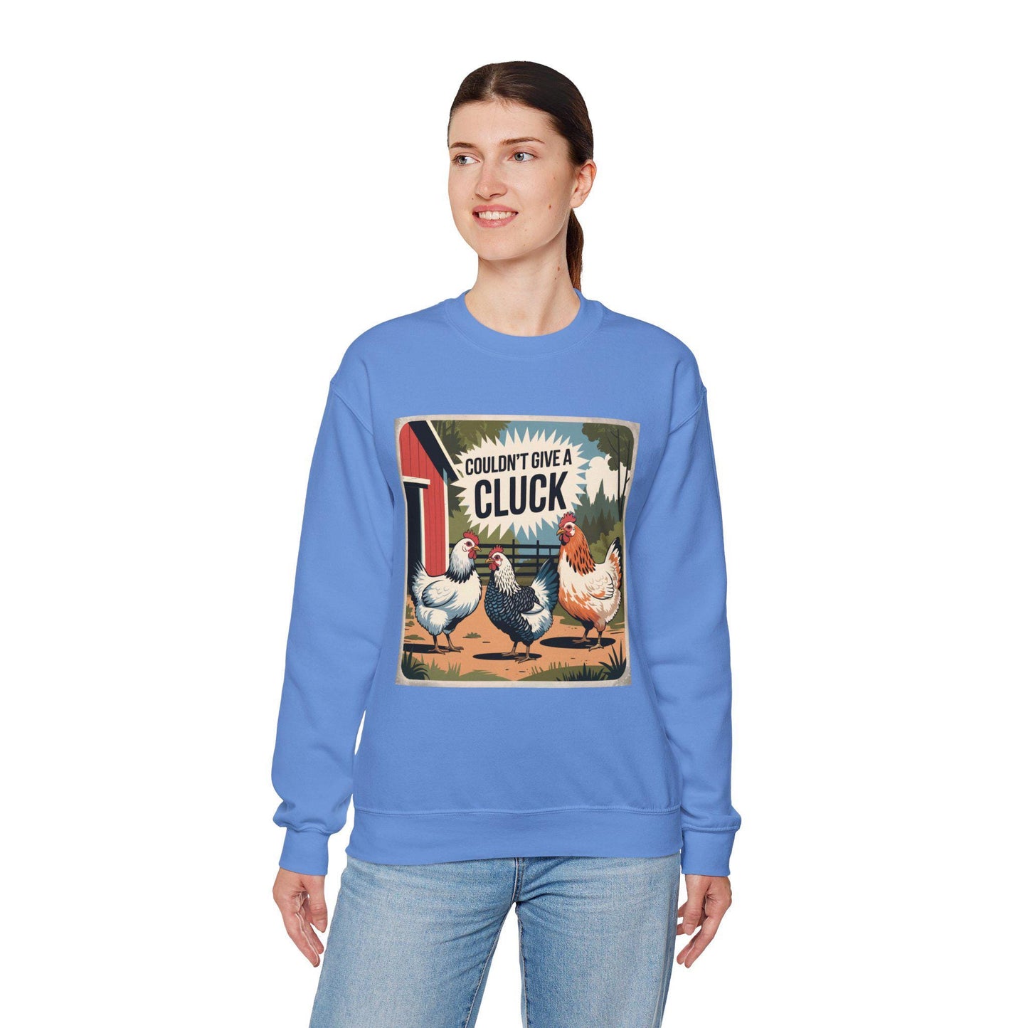 Couldn't Give a Cluck Sweatshirt, chickens, chicken lover, farm animal, chicken humor, woman’s sweatshirt, men’s sweatshirt, country