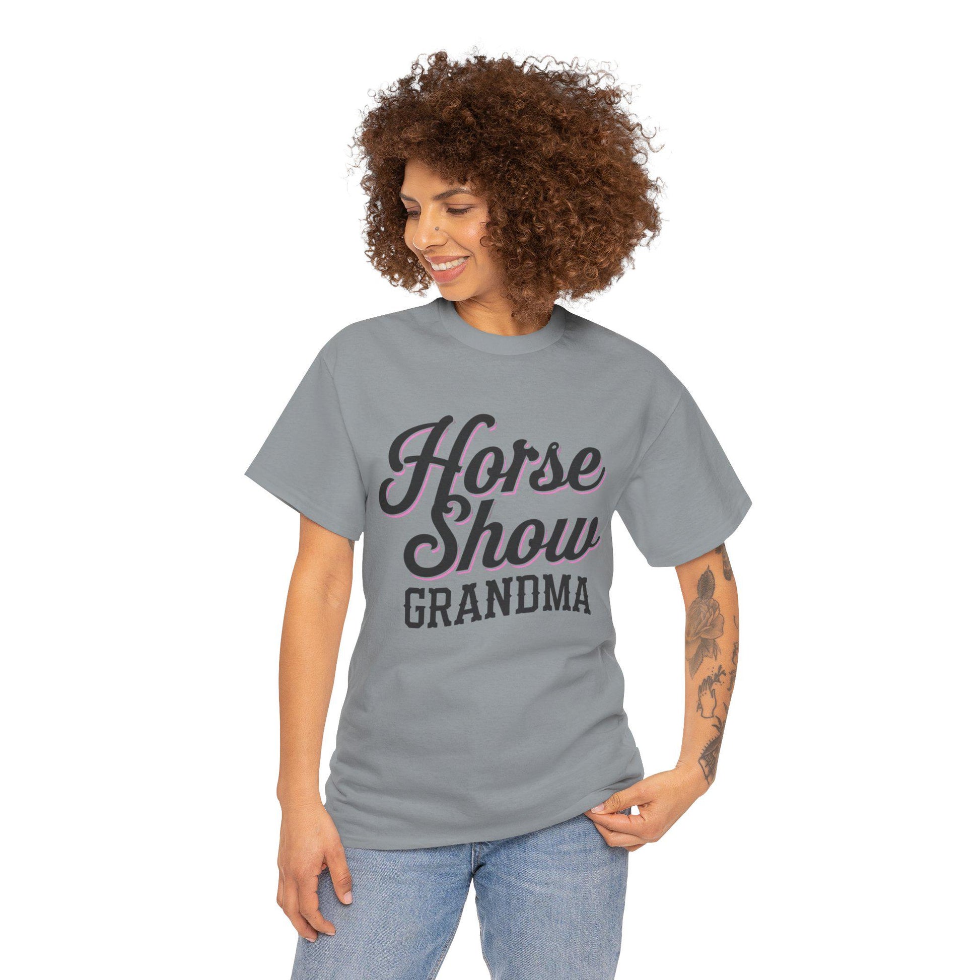 Horse Show Grandma Tee, equestrian, English riding, eventing, hunter, jumper, western riding, horseback, barn, grandma gift, dressage