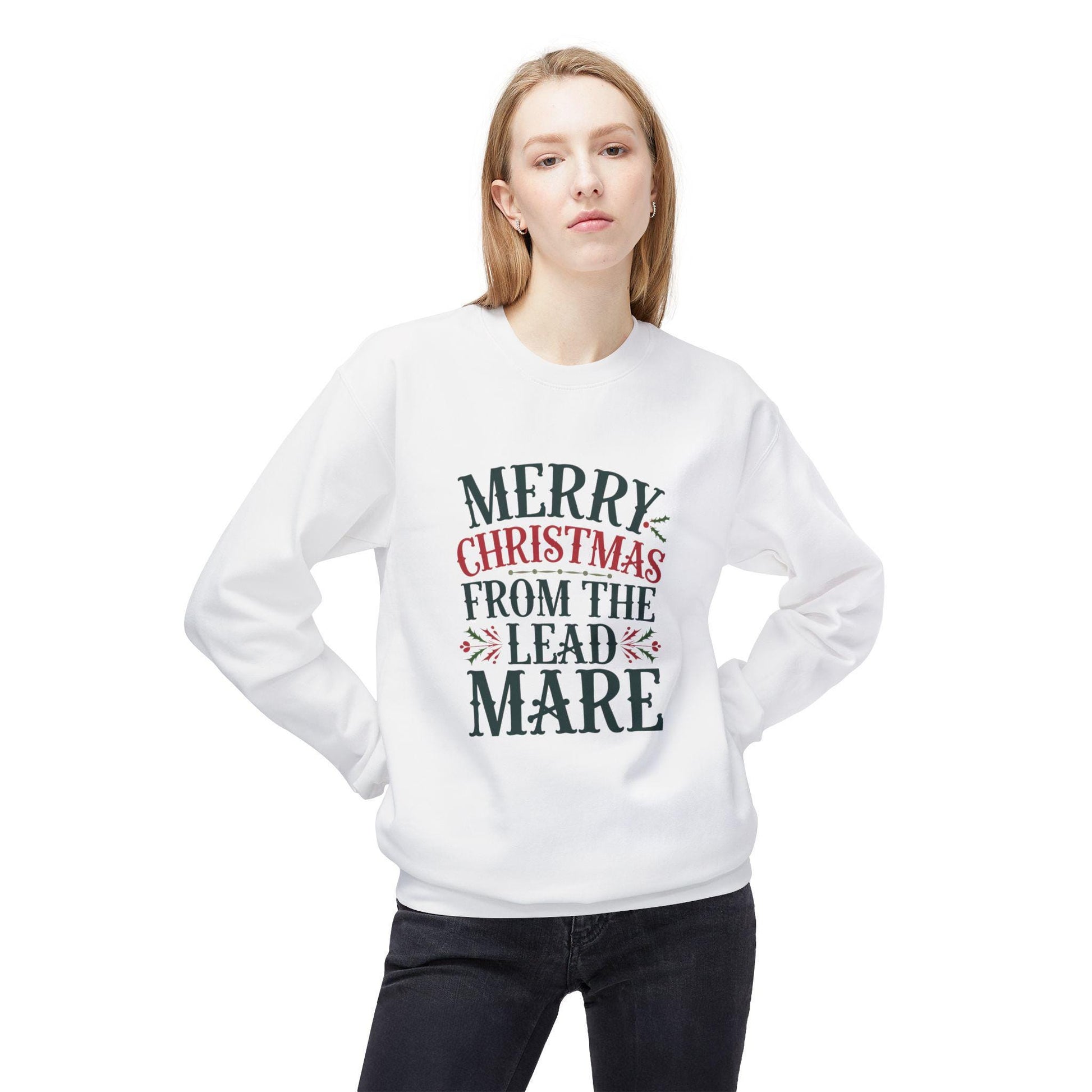 Merry Christmas from the Lead Mare Midweight Fleece Crewneck Sweatshirt