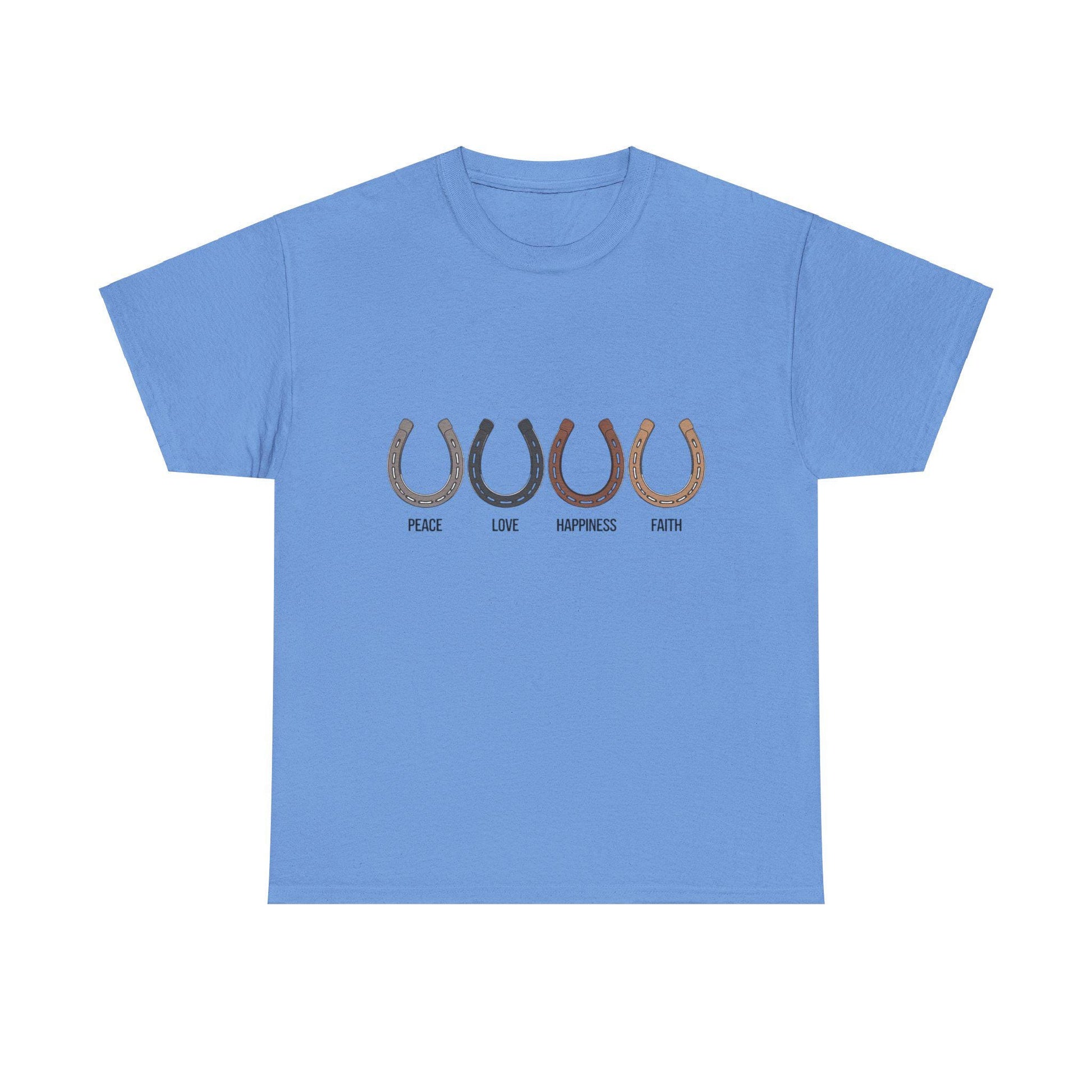Peace Love Happiness Faith Unisex Heavy Cotton Tee