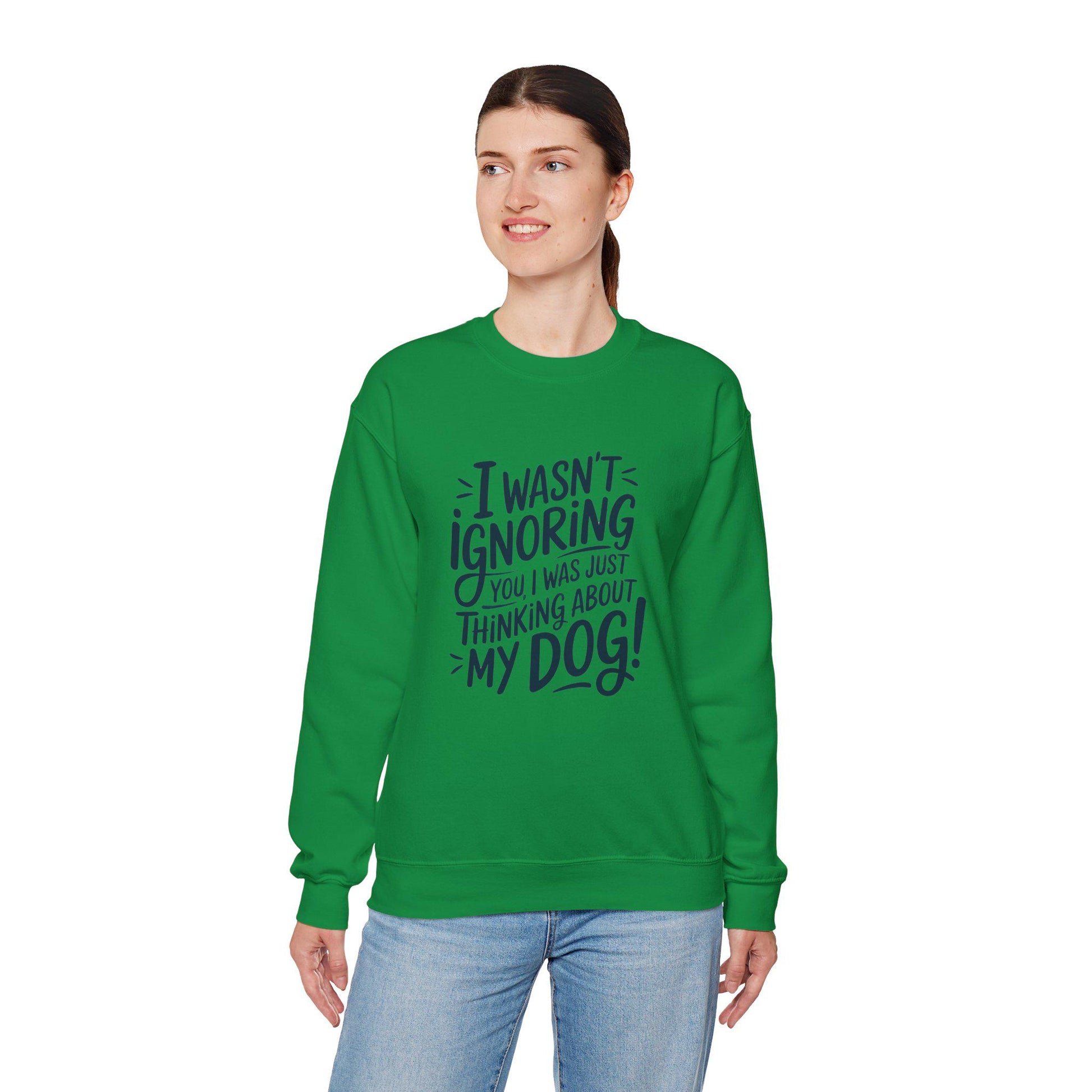 Thinking about my dog Heavy Blend™ Crewneck Sweatshirt