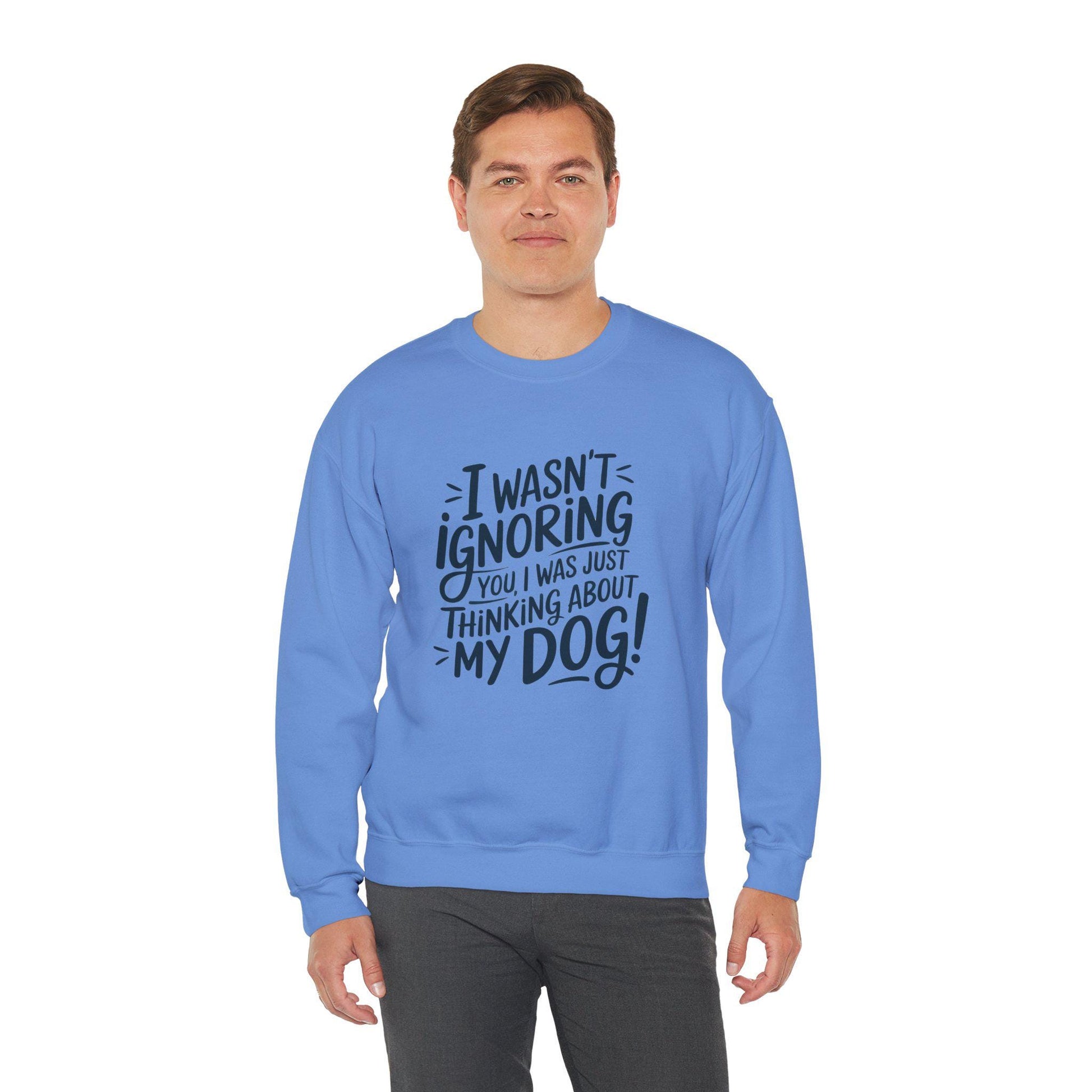 Thinking about my dog Heavy Blend™ Crewneck Sweatshirt