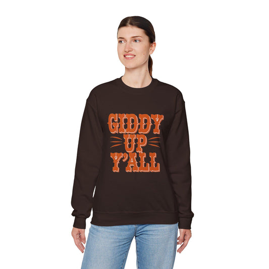 Western Vibes Crewneck Sweatshirt, Cowboy Ranch Wear, Horse Lover Gift, Southern Rodeo Apparel, Giddy Up Y'all Sweatshirt
