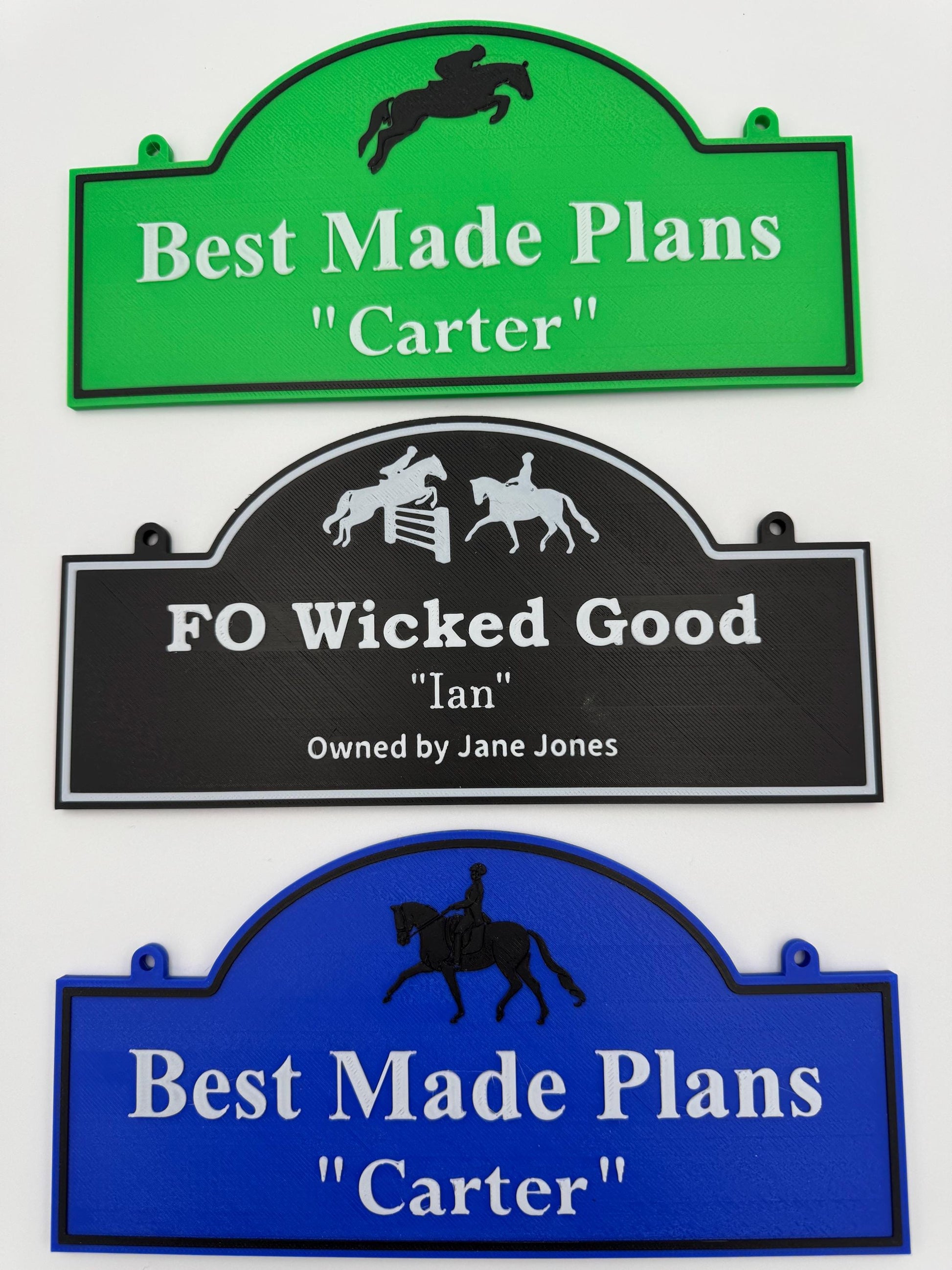 Personalized Custom Horse Stall Plaque Sign Plastic Sign