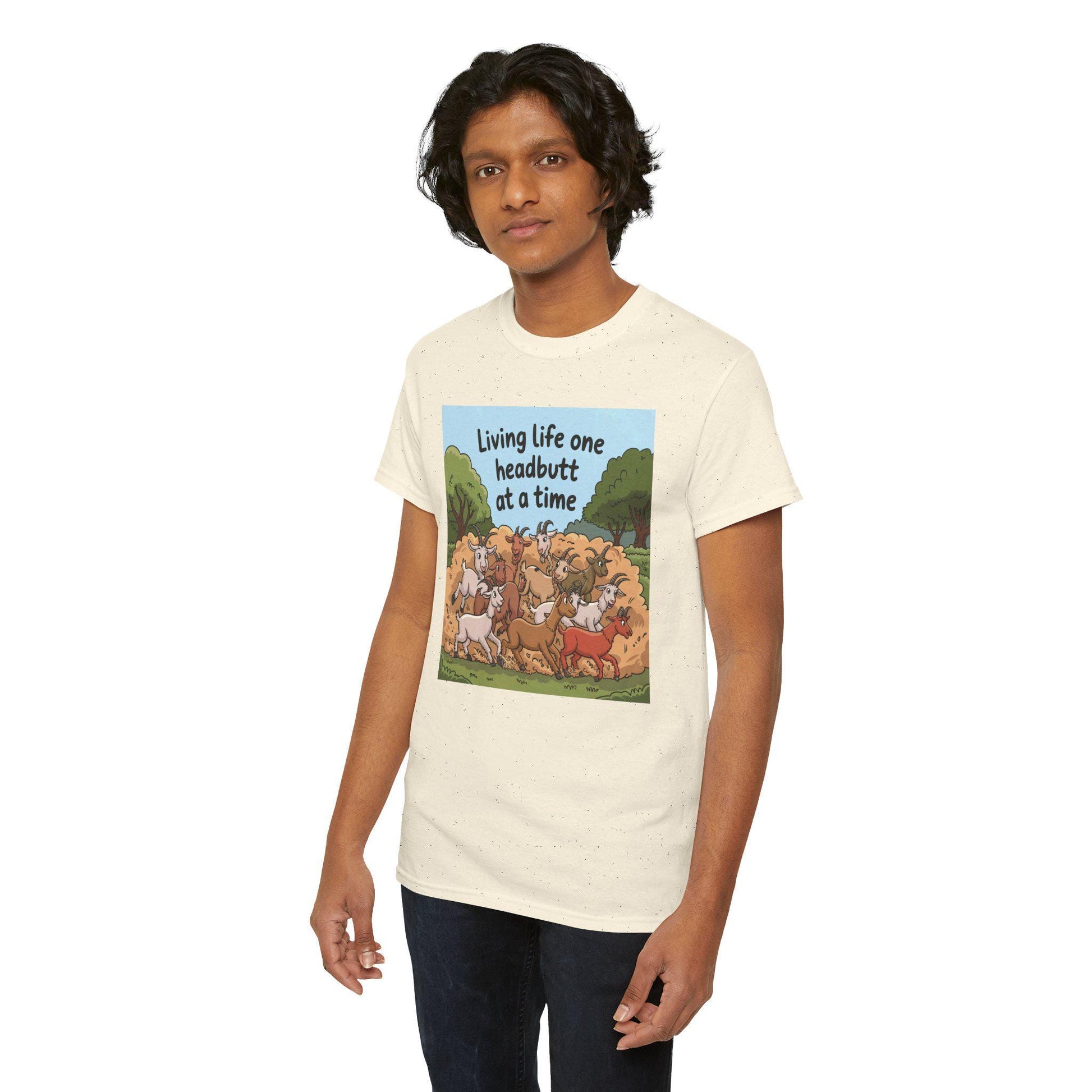 Living life one headbutt at a time Heavy Cotton Tee
