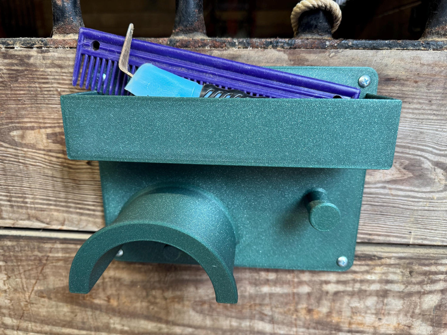 Heavy Duty Plastic Horse Bridle Halter Rack Holder Double Hooks and Shelf personalized Oversized
