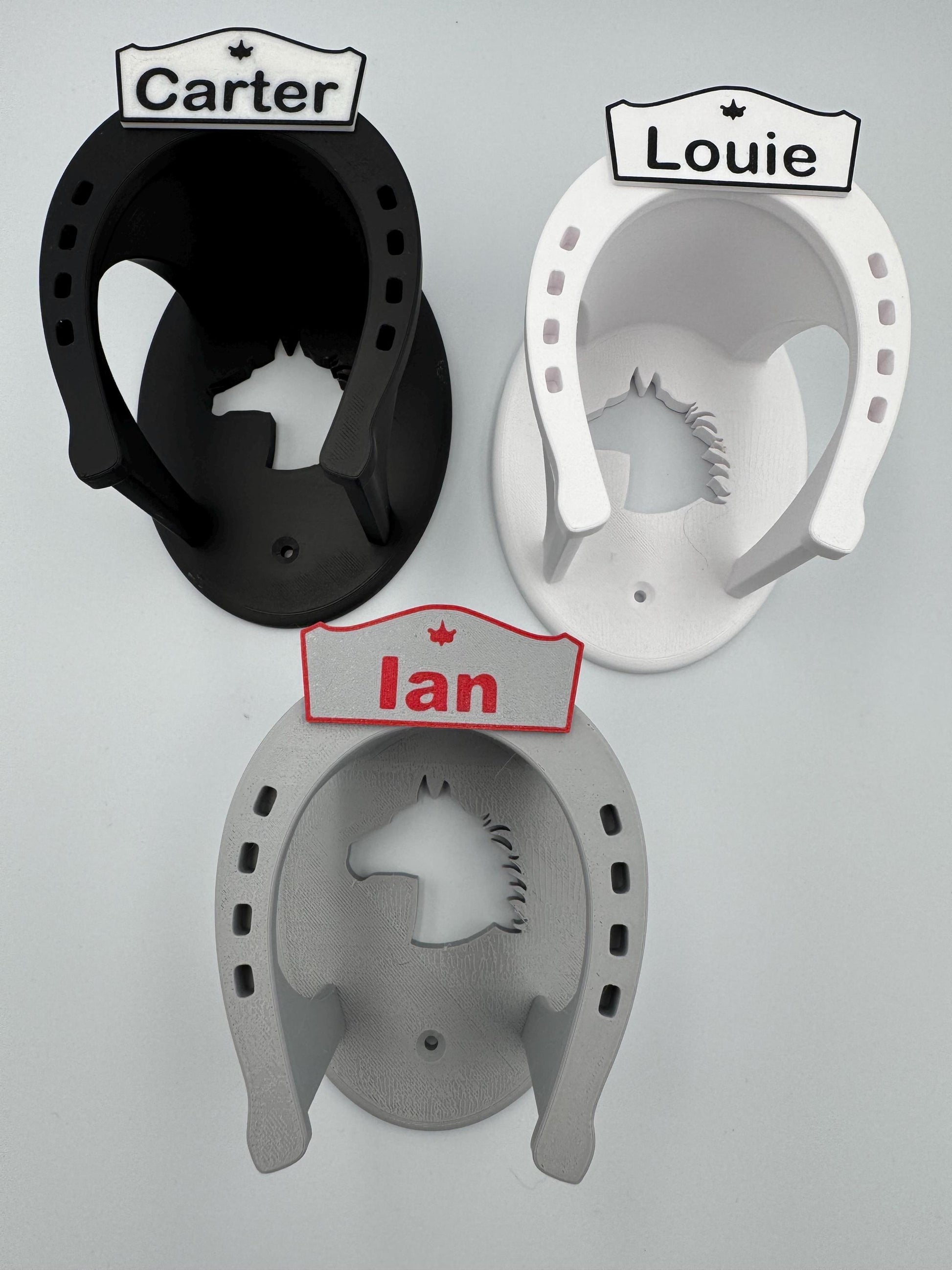 Custom Plastic Horse Bridle Halter Rack Holder with Nameplate