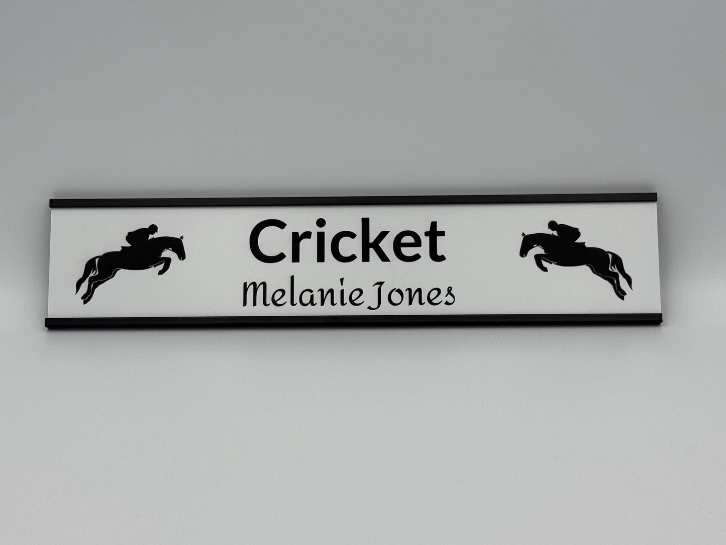 Custom Horse Stall Plate Sign Plastic Sign 2" x 10"