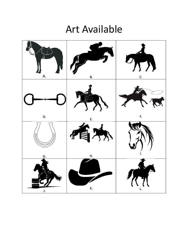 Custom Horse Stall Plate Sign Plastic Sign 2" x 10"