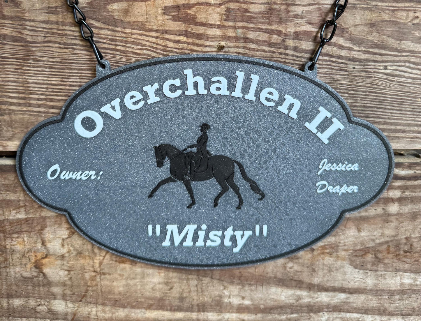 Personalized Custom Horse Stall Plaque Sign Plastic Sign