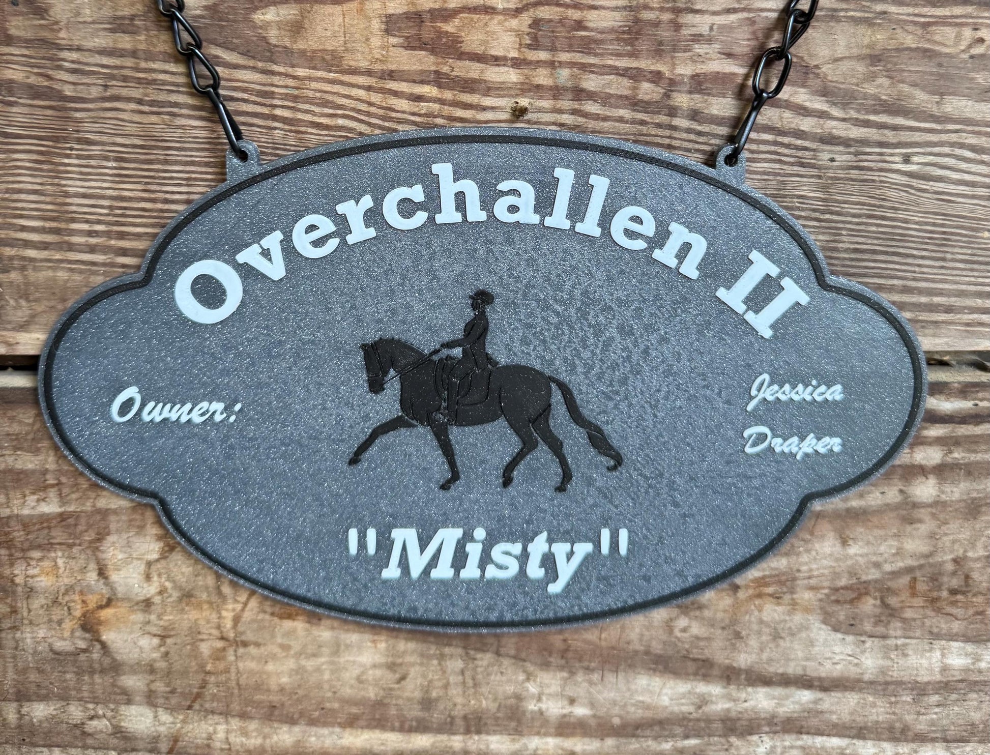 Personalized Custom Horse Stall Plaque Sign Plastic Sign