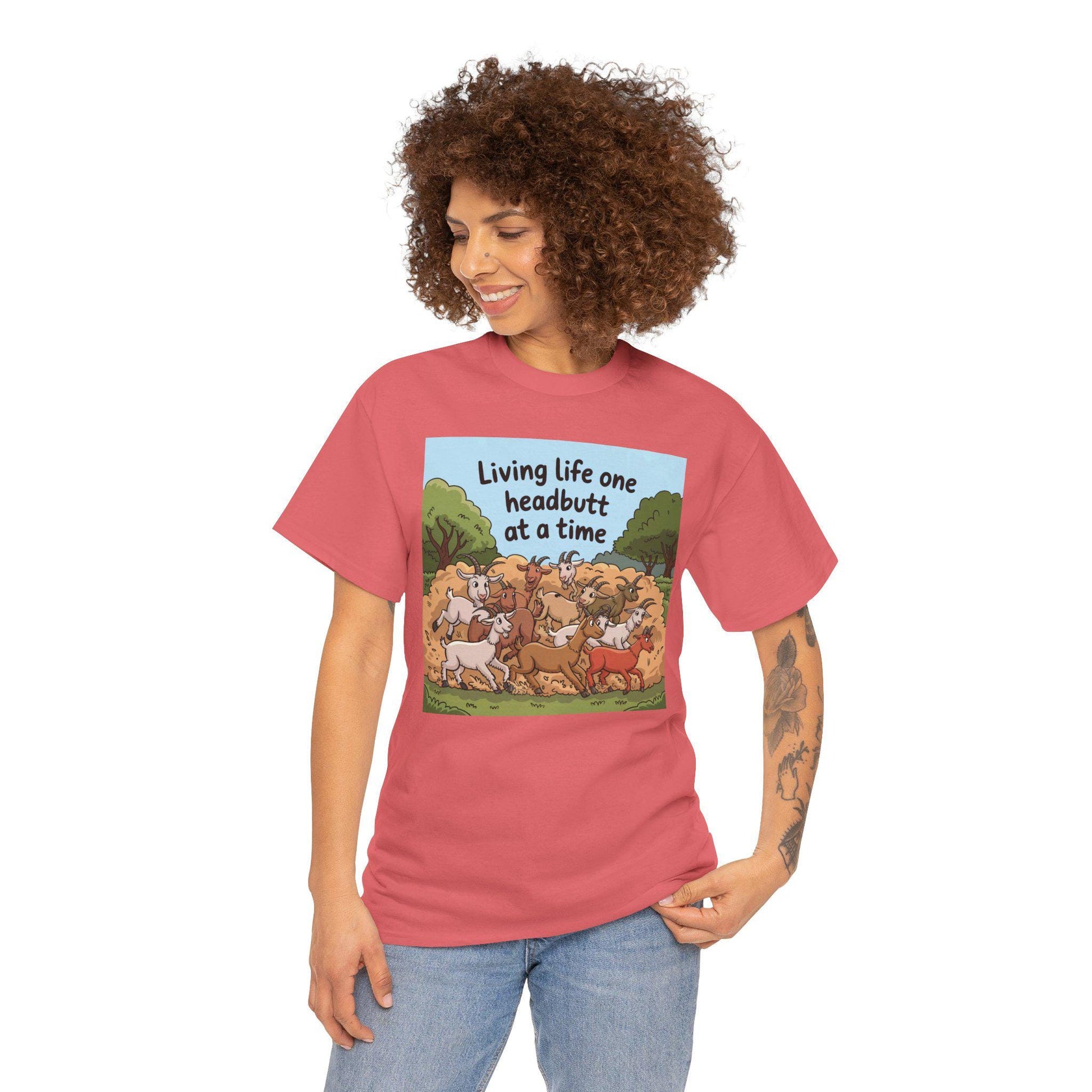Living life one headbutt at a time Heavy Cotton Tee
