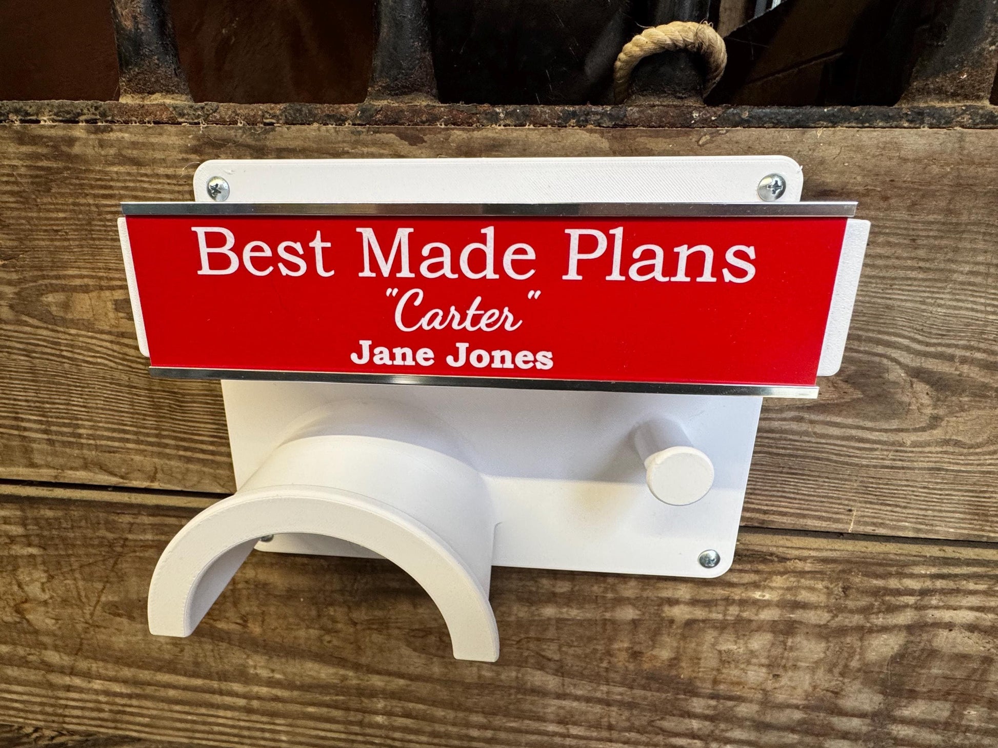 Heavy Duty Plastic Horse Bridle Halter Rack Holder Double Hooks and Shelf personalized Oversized