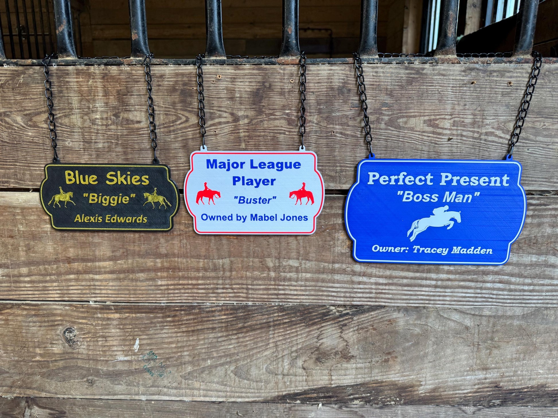 Personalized Custom Horse Stall Plaque Sign Plastic Sign