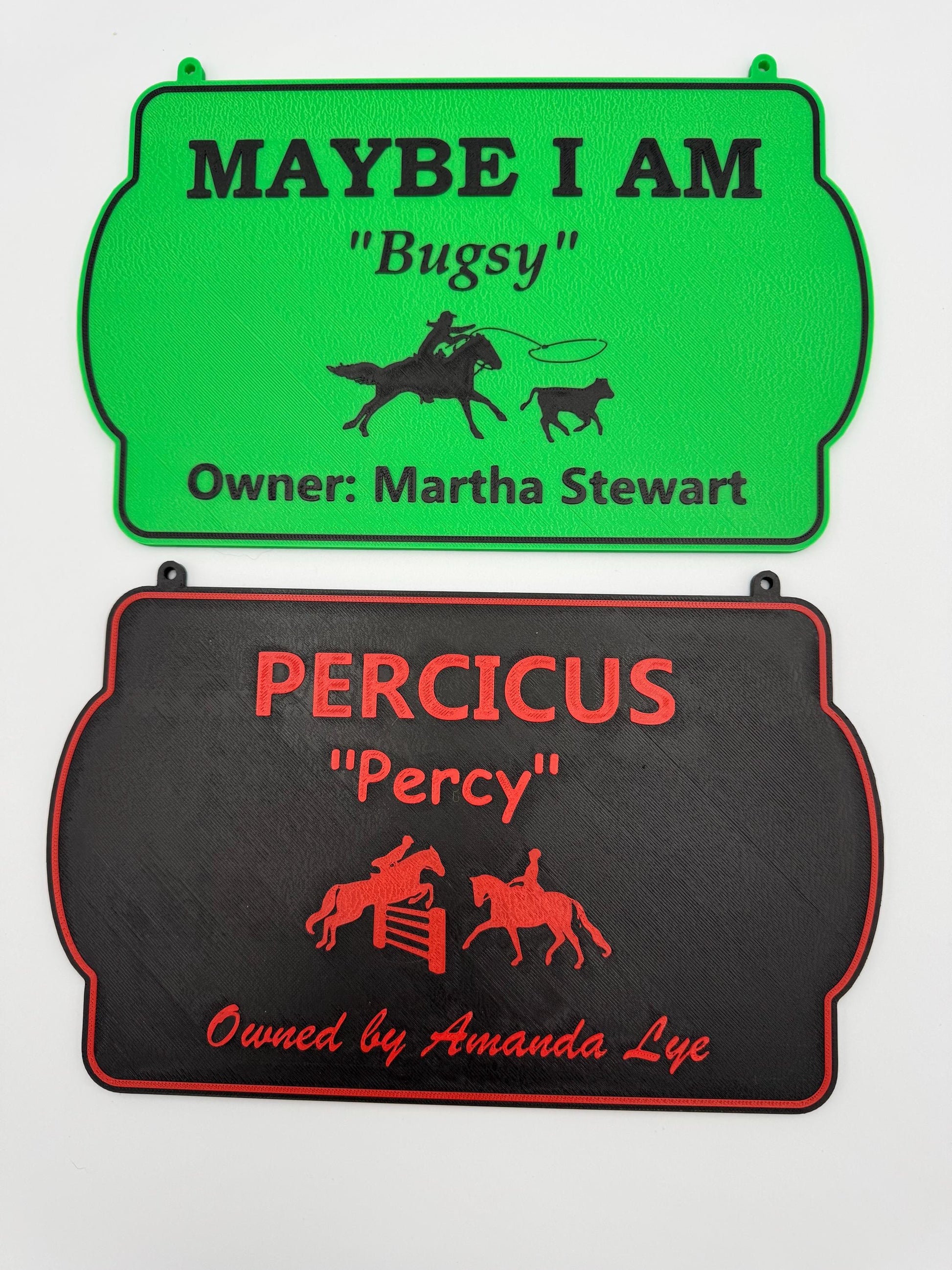 Personalized Custom Horse Stall Plaque Sign Plastic Sign