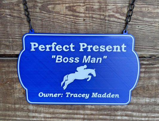 Personalized Custom Horse Stall Plaque Sign Plastic Sign