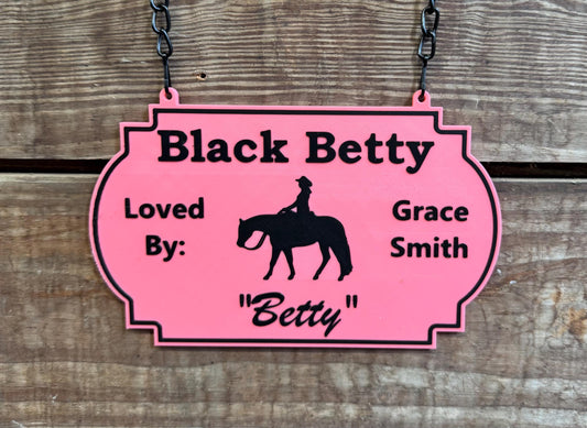 Small Personalized Custom Horse Stall Sign or Plaque - Gift for Horse Owner, Equestrian or Horse Trainer