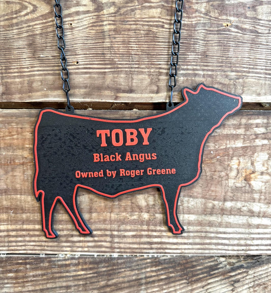 Personalized Cow Stall Sign Farm Fair Stall Plaque Custom Cow Stall Sign Steer Child Gift Farm Fair Display Gift