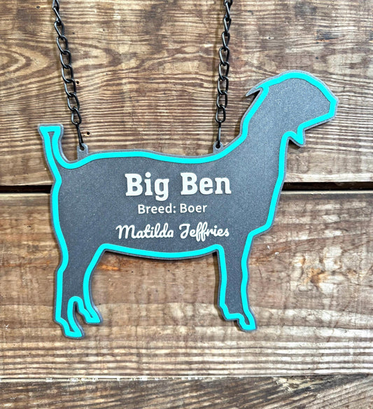 Personalized Goat Stall Sign Farm Fair Stall Plaque Custom Goat Stall Sign Goat Kid Child Gift Farm Fair Display Gift
