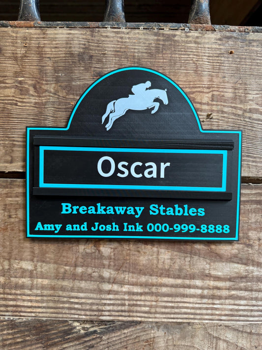 XLarge Personalized Horse Stall Sign or Plaque - Gift for Horse Owner, Equestrian or Horse Trainer- Custom Horse Stall Sign Custom Fair Sign