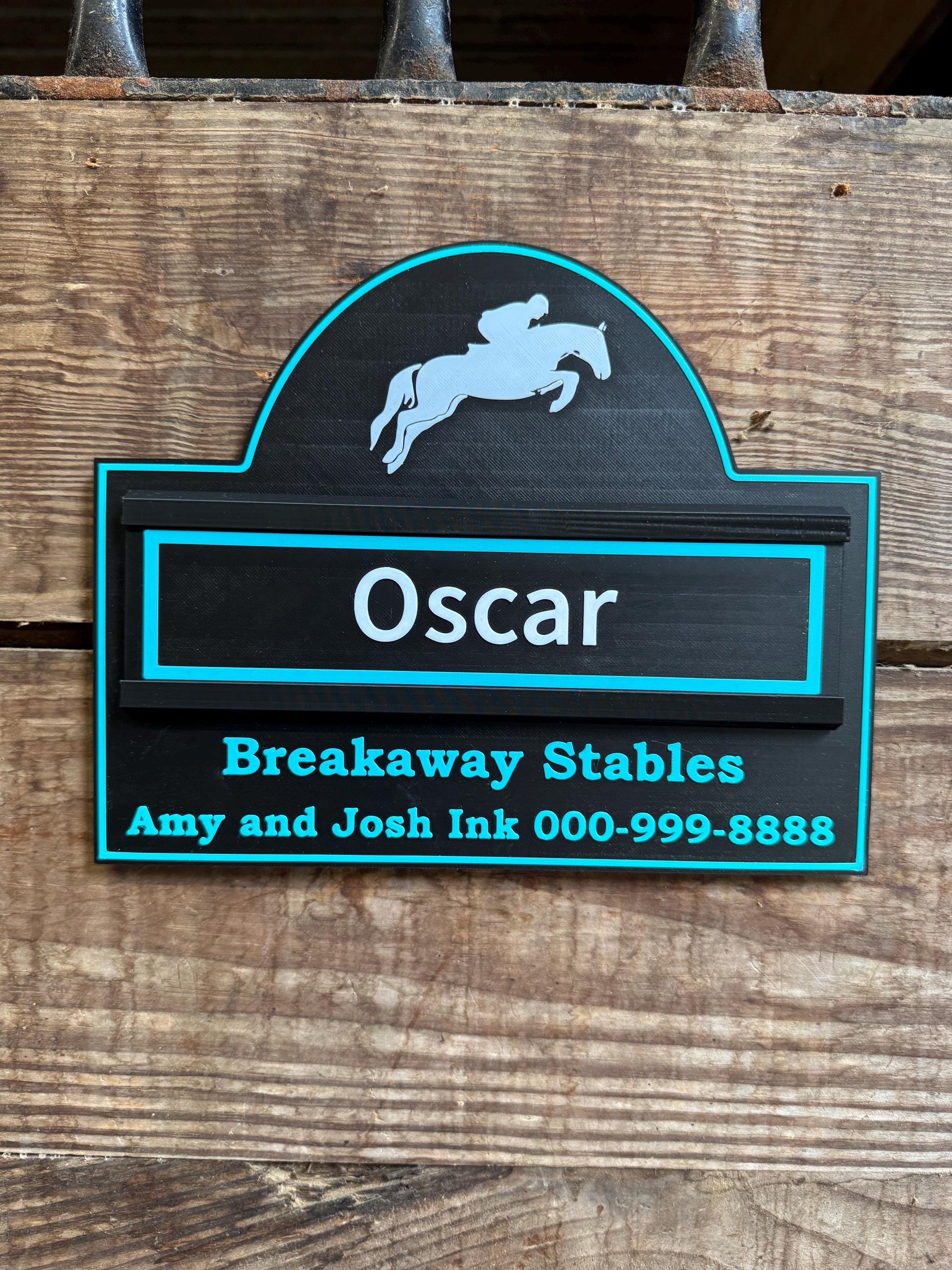 Interchangeable Personalized Horse Sign for XL sign - Gift for Horse Owner, Equestrian or Horse Trainer- Custom Horse Stall Fair Sign