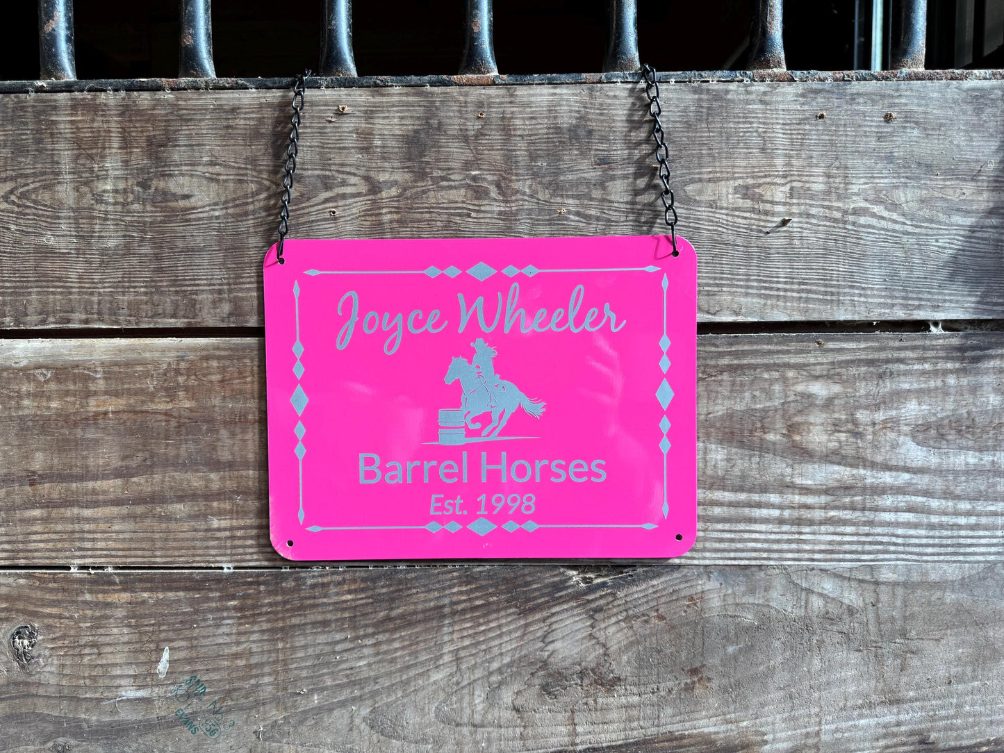 XL Metal Personalized Horse Stall Sign or Plaque - Gift for Horse Owner, Equestrian or Horse Trainer- Custom Horse Stall Sign or Fair Sign