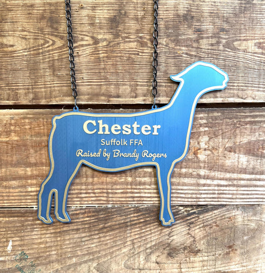 XLarge Personalized Sheep Stall Sign For Farm Fair For 4-H or FFA - Custom Stall Sign Custom Fair Sign Custom Sheep Sign