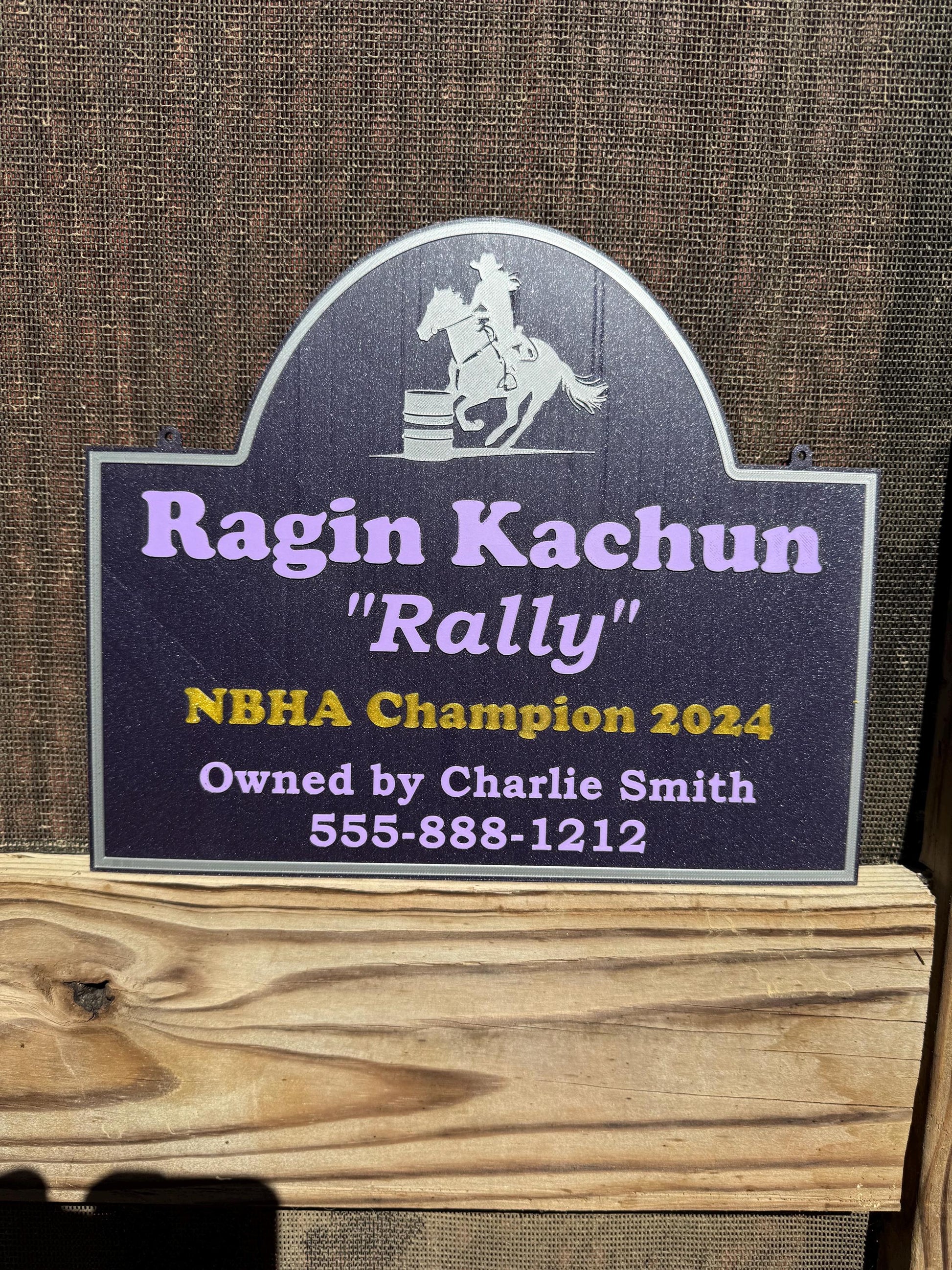 XXL Personalized Horse Stall Sign or Plaque - Gift for Horse Owner, Equestrian or Horse Trainer- Custom Horse Stall Sign Custom Fair Sign