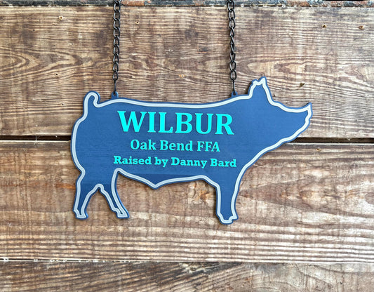 XL Personalized Pig or Sow Stall Sign for Farm Fair Stall For 4-H or FFA - Extra Large Custom Stall Sign, Fair Sign Custom Pig or Sow Sign