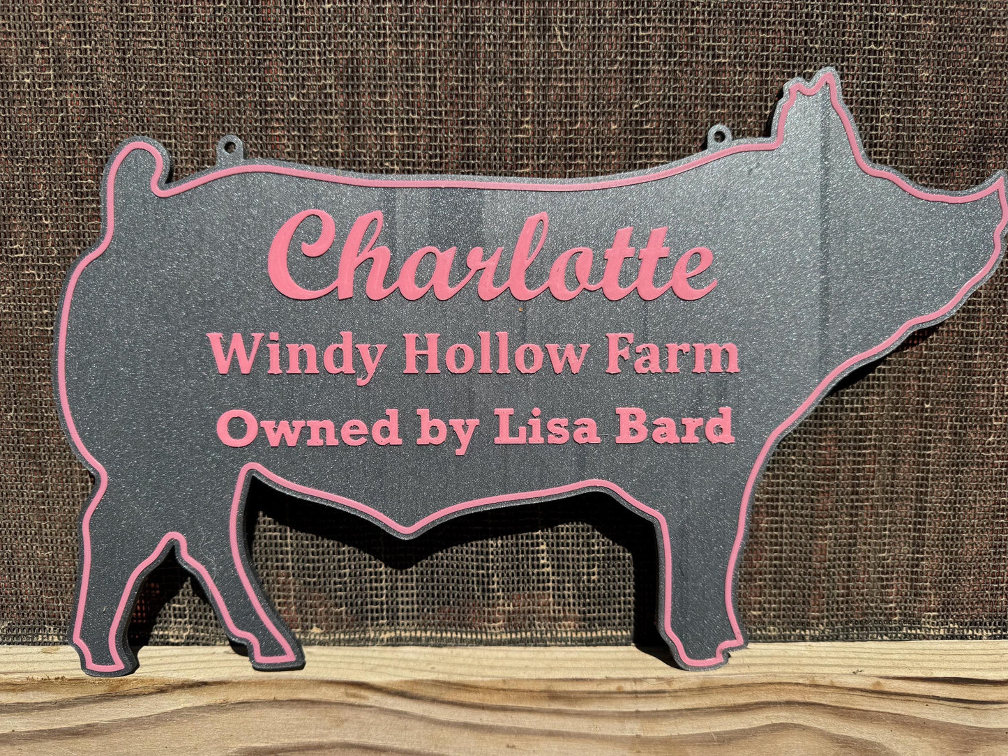 XL Personalized Pig or Sow Stall Sign for Farm Fair Stall For 4-H or FFA - Extra Large Custom Stall Sign, Fair Sign Custom Pig or Sow Sign