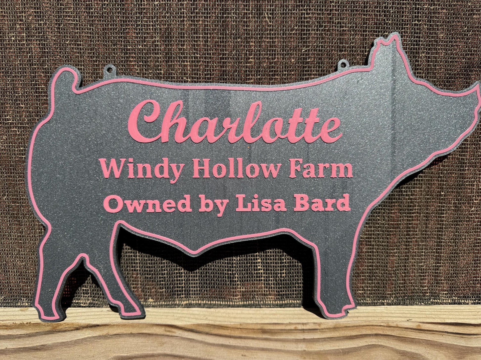 XL Personalized Pig or Sow Stall Sign for Farm Fair Stall For 4-H or FFA - Extra Large Custom Stall Sign, Fair Sign Custom Pig or Sow Sign