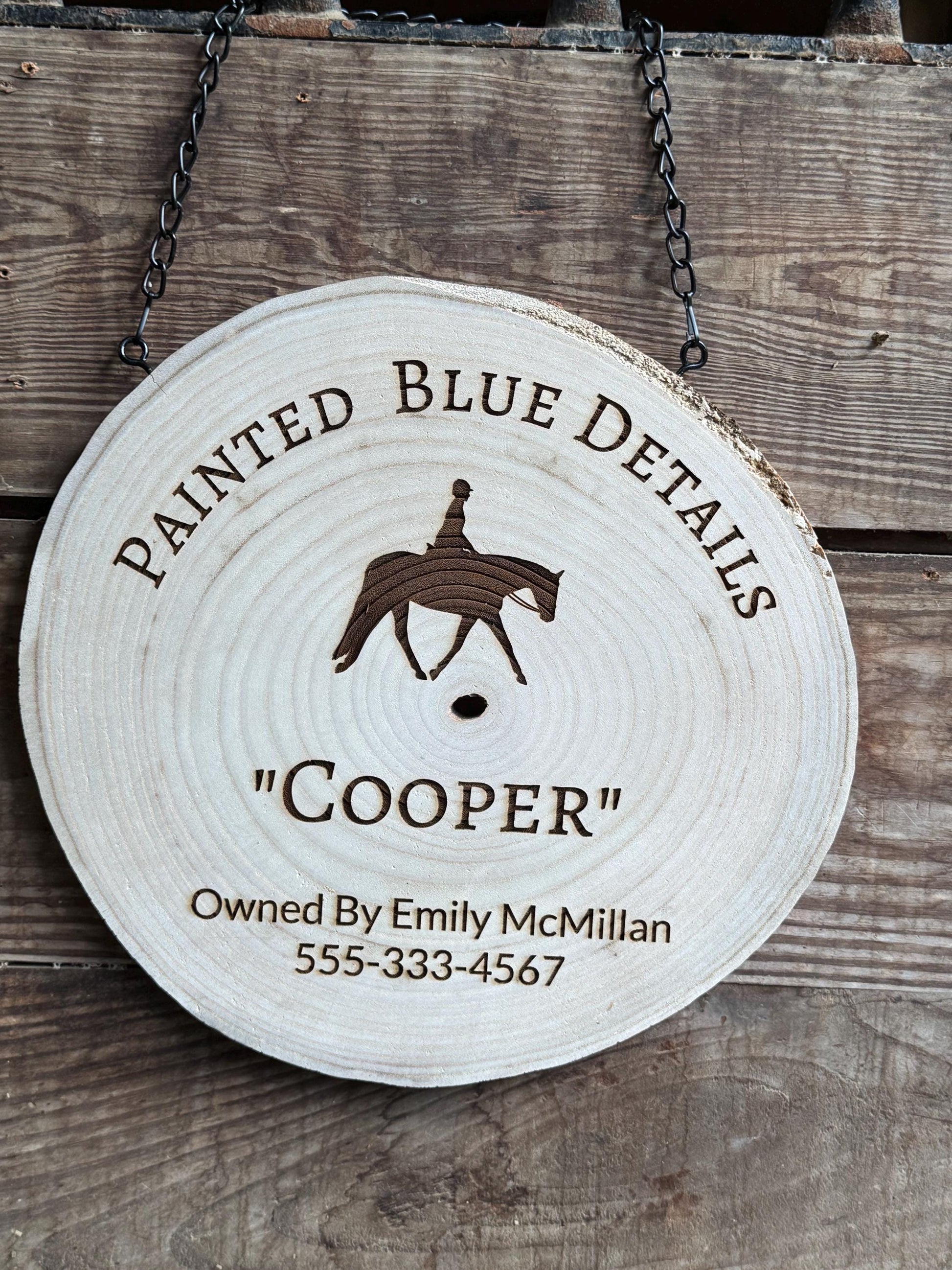 Personalized Horse Stall Sign Live Edge Wood - Gift for Horse Owner, Equestrian Horse Trainer Custom Stall Sign Custom Fair Sign for 4-H FFA