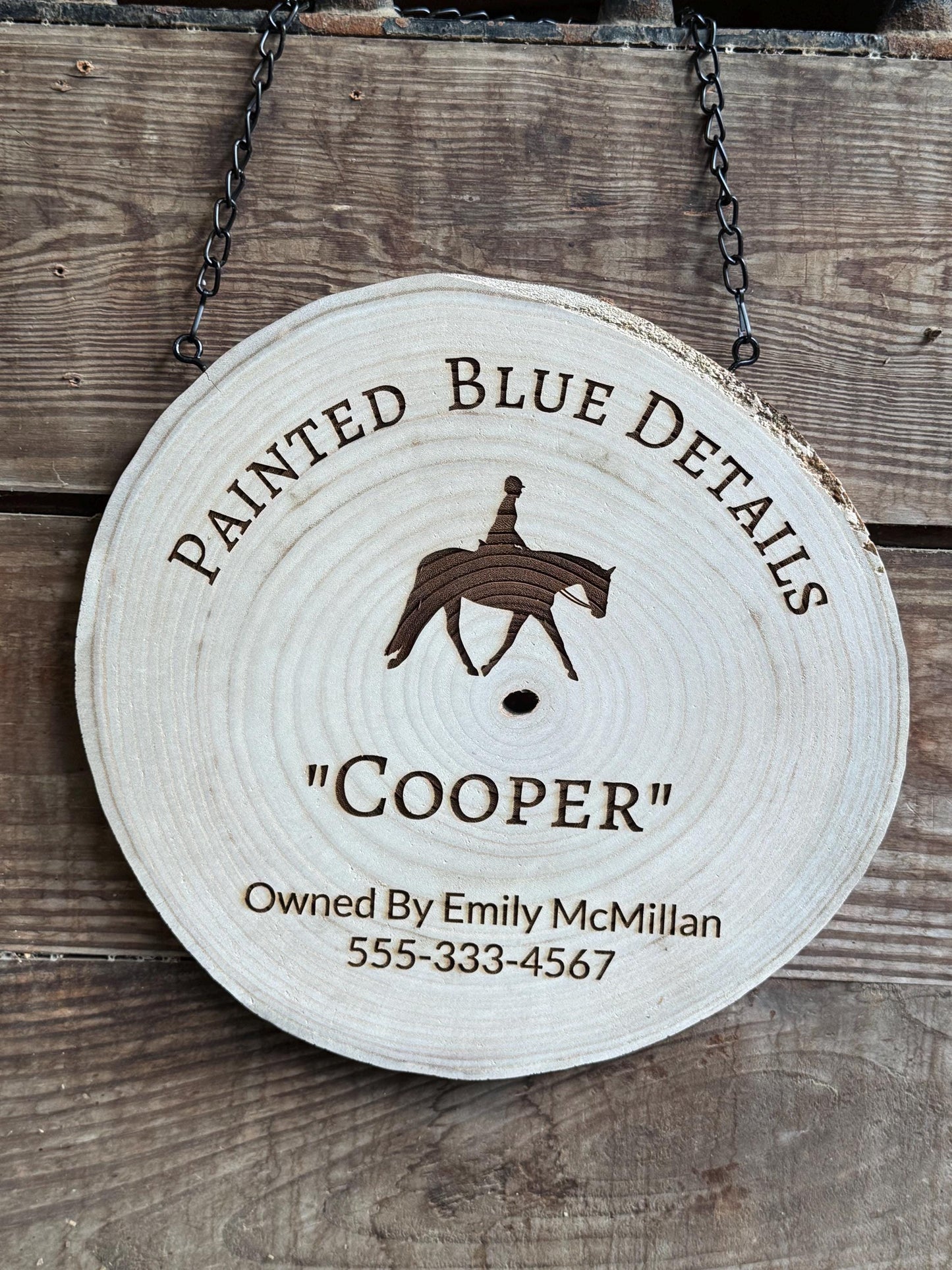 Personalized Horse Stall Sign Live Edge Wood - Gift for Horse Owner, Equestrian Horse Trainer Custom Stall Sign Custom Fair Sign for 4-H FFA