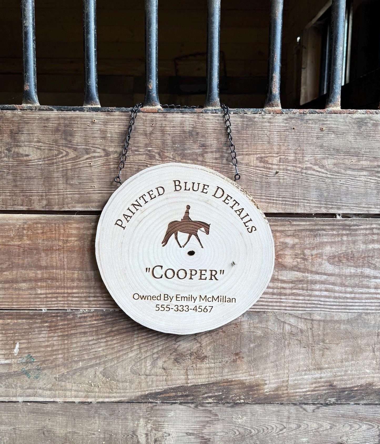Personalized Horse Stall Sign Live Edge Wood - Gift for Horse Owner, Equestrian Horse Trainer Custom Stall Sign Custom Fair Sign for 4-H FFA