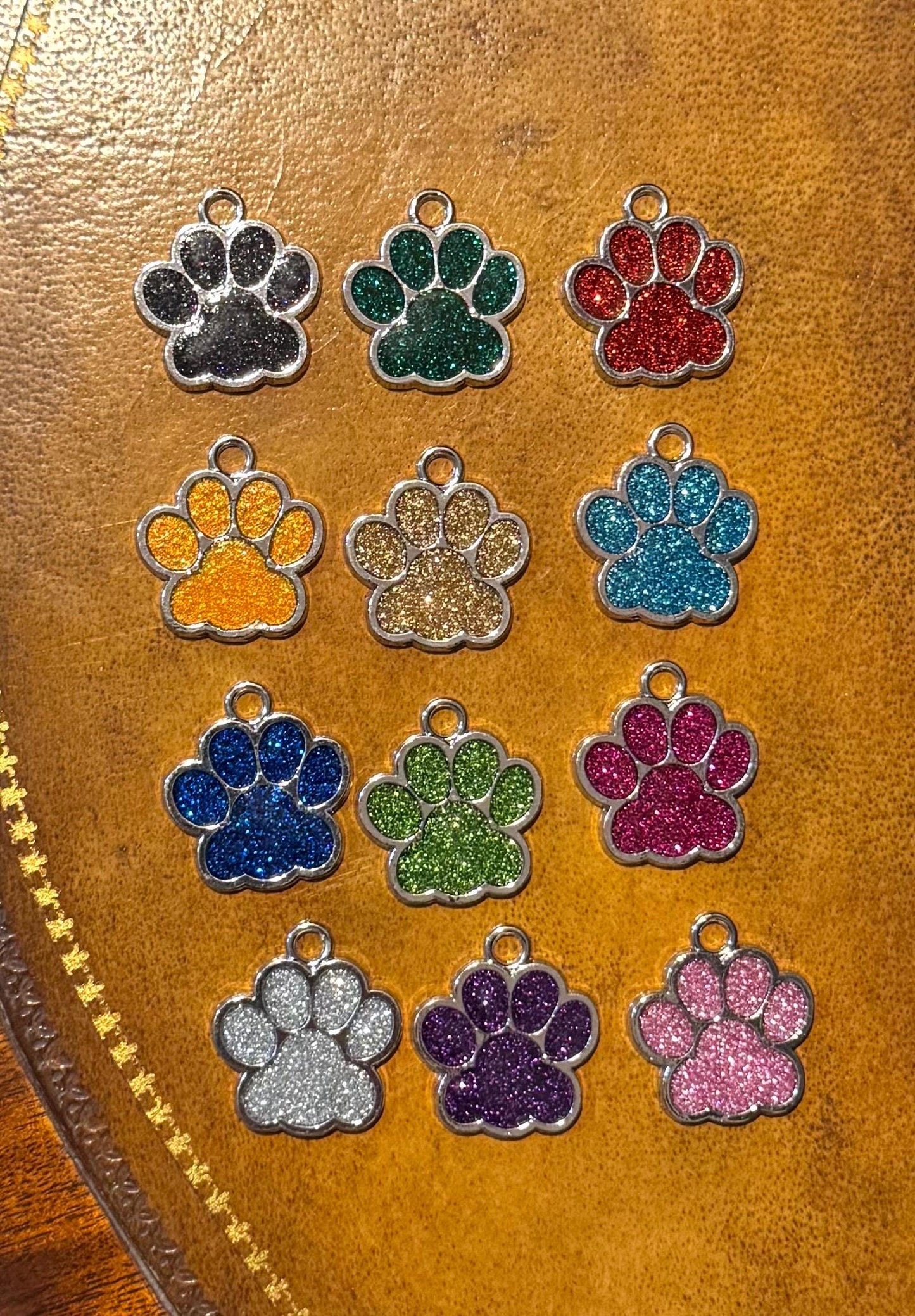 Personalized Crystal Metal Dog Bone Tag with Split Ring for Dog Collar or Harness