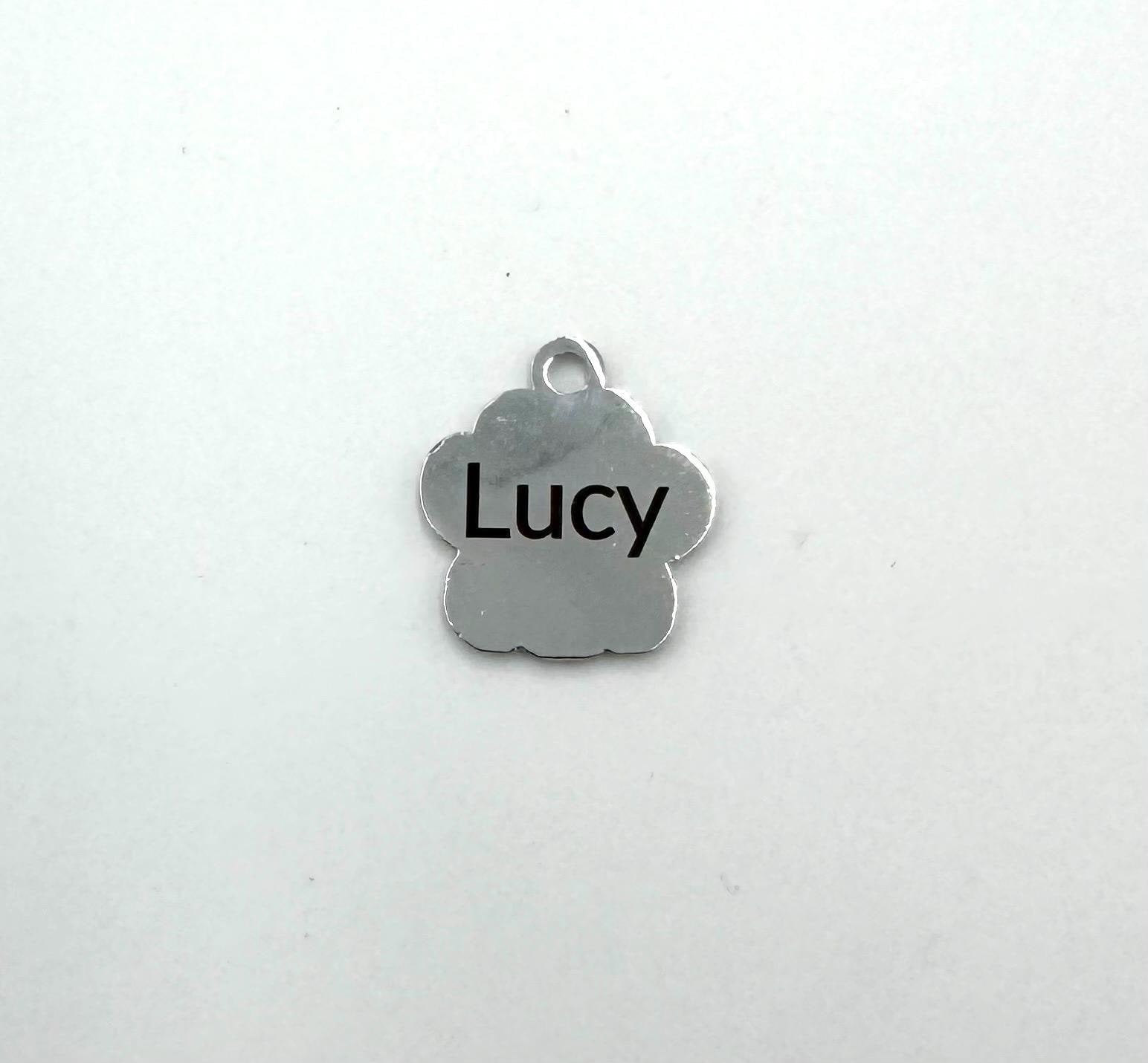 Personalized Crystal Metal Dog Bone Tag with Split Ring for Dog Collar or Harness