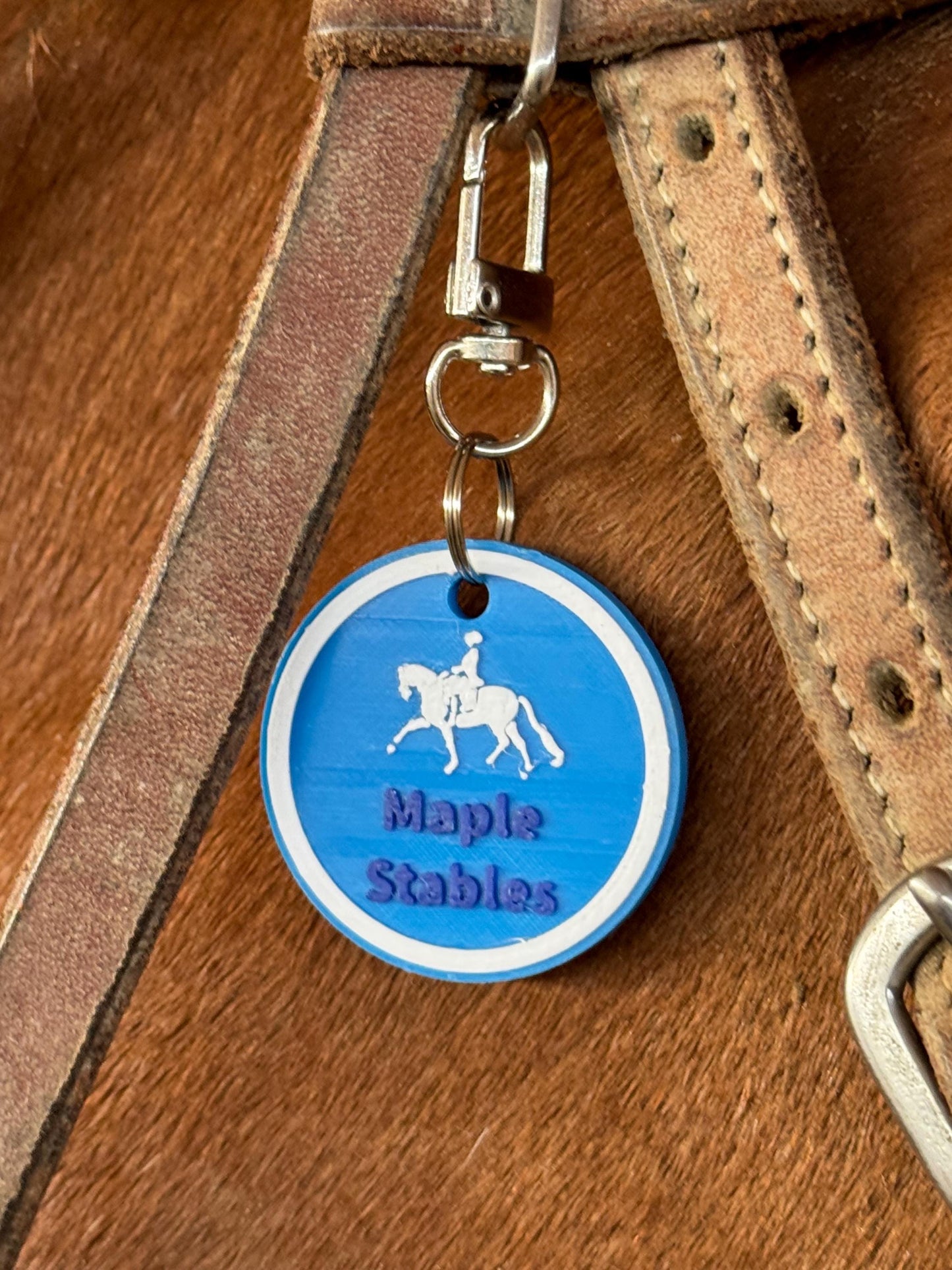 Plastic and Metal Horse Bridle, Saddle or Equipment Tag for Equestrian or Horse Gift, Custom Bridle Tag