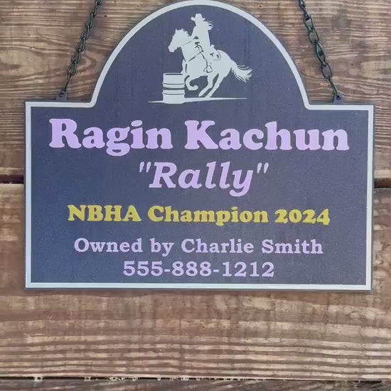 XXL Personalized Horse Stall Sign or Plaque - Gift for Horse Owner, Equestrian or Horse Trainer- Custom Horse Stall Sign Custom Fair Sign