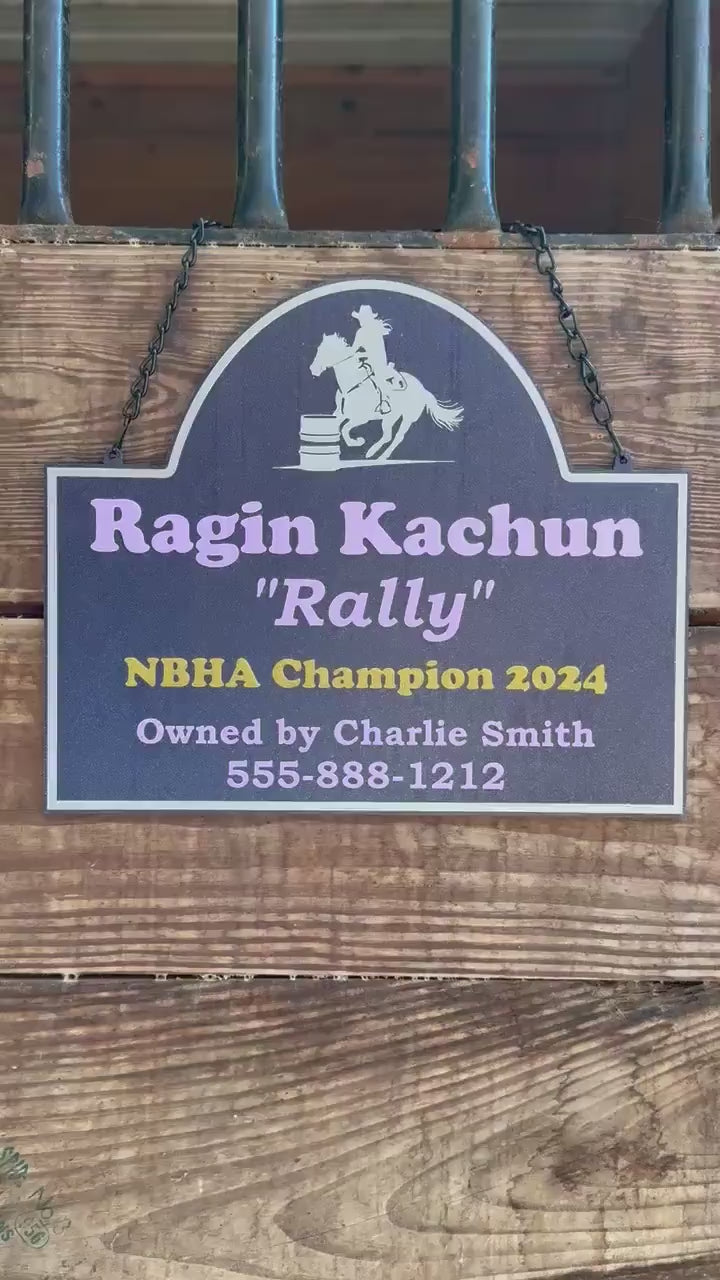 XXL Personalized Horse Stall Sign or Plaque - Gift for Horse Owner, Equestrian or Horse Trainer- Custom Horse Stall Sign Custom Fair Sign