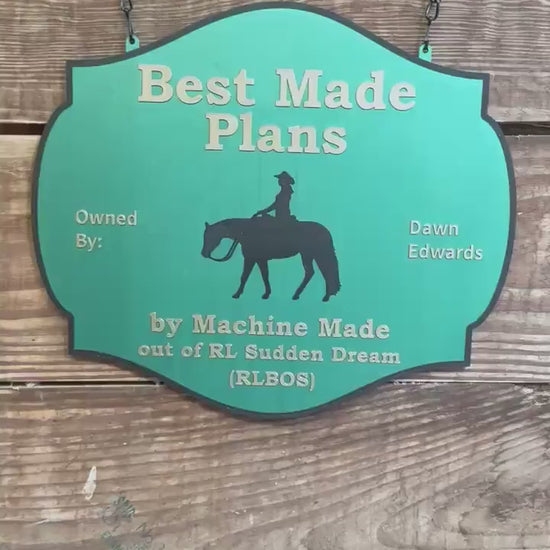 Personalized Large Horse Stall Sign or Plaque - Gift for Horse Owner, Equestrian or Horse Trainer
