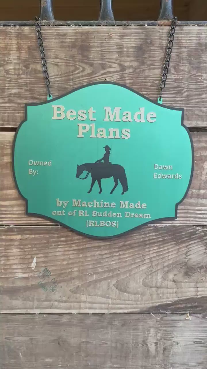Personalized Large Horse Stall Sign or Plaque - Gift for Horse Owner, Equestrian or Horse Trainer