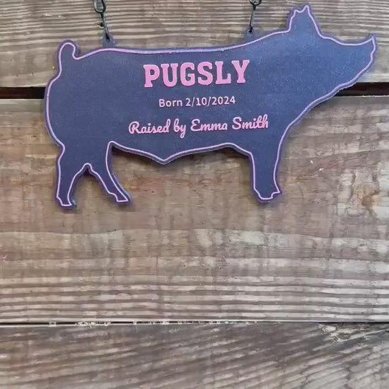 Personalized Pig Stall Sign Farm Fair Stall Plaque Custom Pig Stall Sign Sow Child Gift Farm Fair Display Gift