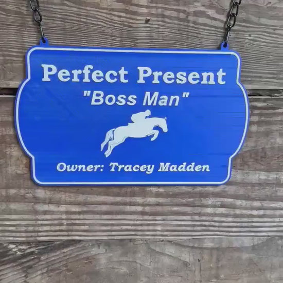 Personalized Custom Horse Stall Plaque Sign Plastic Sign