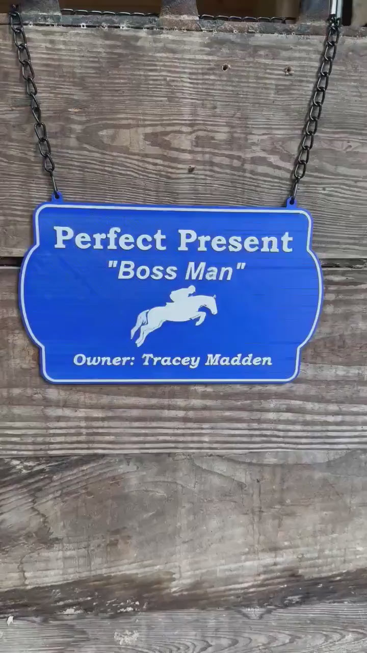 Personalized Custom Horse Stall Plaque Sign Plastic Sign