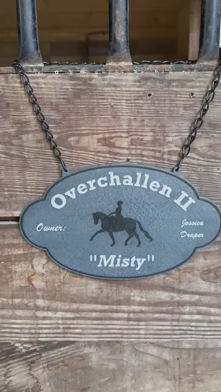 Personalized Custom Horse Stall Plaque Sign Plastic Sign