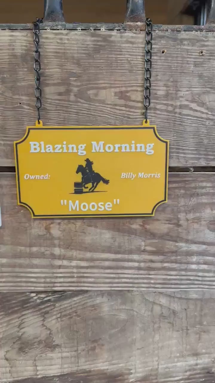 Small Personalized Horse Stall Sign or Plaque - Gift for Horse Owner, Equestrian or Horse Trainer- Custom Horse Stall Sign Custom Fair Sign
