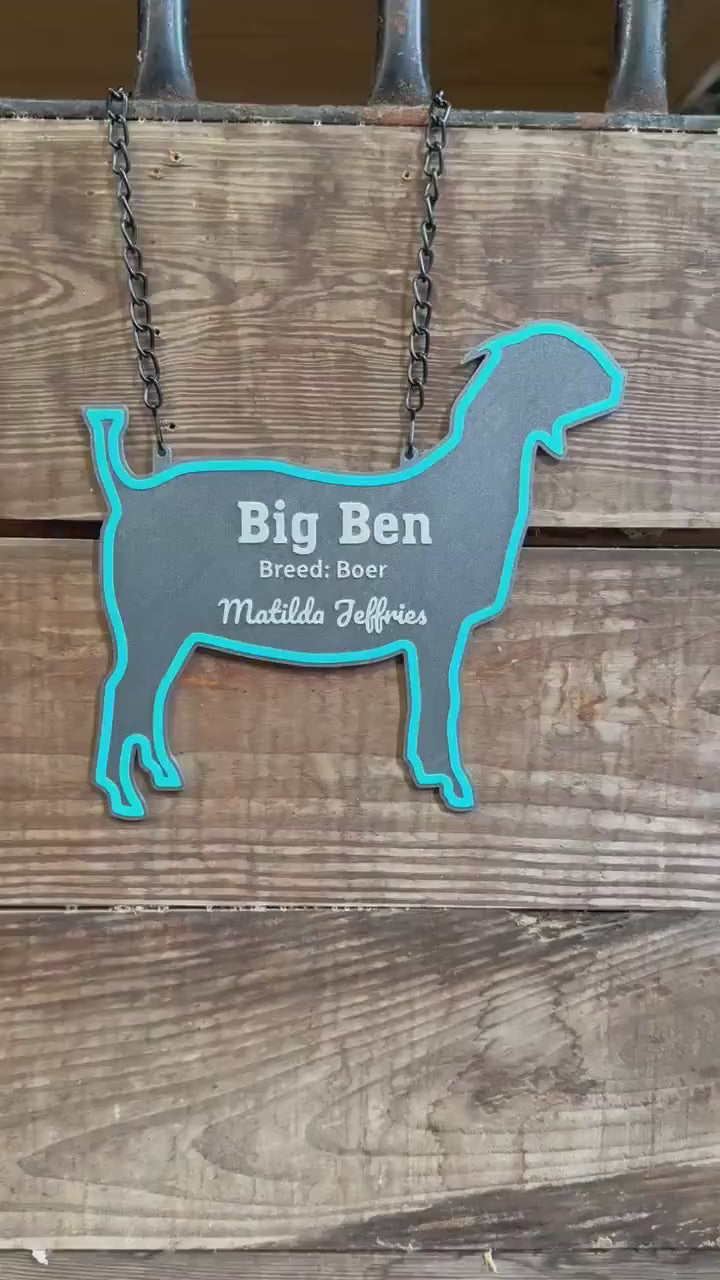 Personalized Goat Stall Sign Farm Fair Stall Plaque Custom Goat Stall Sign Goat Kid Child Gift Farm Fair Display Gift